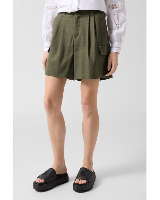 Bogner Green Linen Mix Cargo Shorts Hanny For