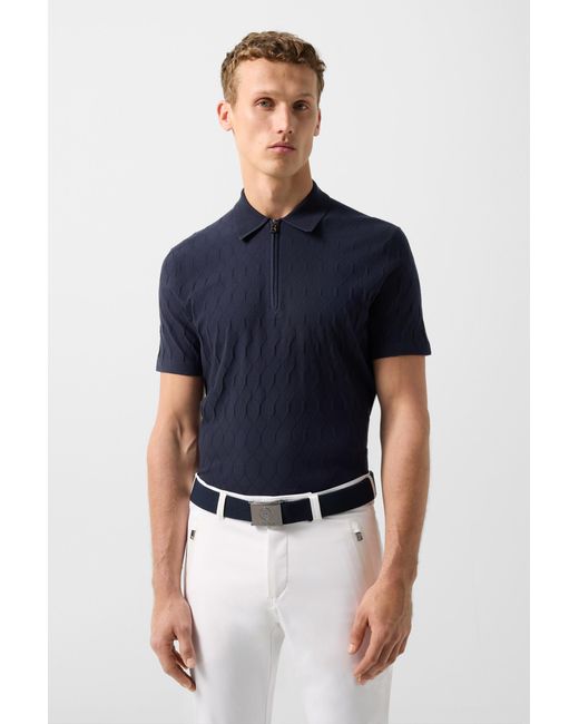 Bogner Blue Maxim Knitted Polo Shirt for men