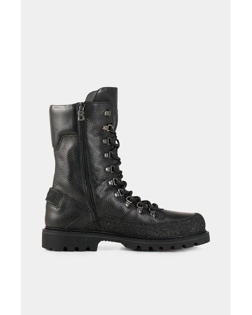 Bogner Black Helsinki X Bond 007 High Boots With Spikes for men