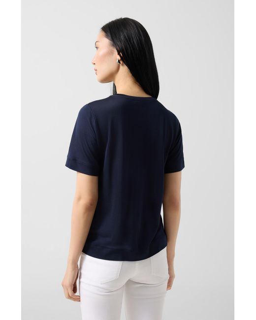Bogner Blue Silk Shirt Sienna For