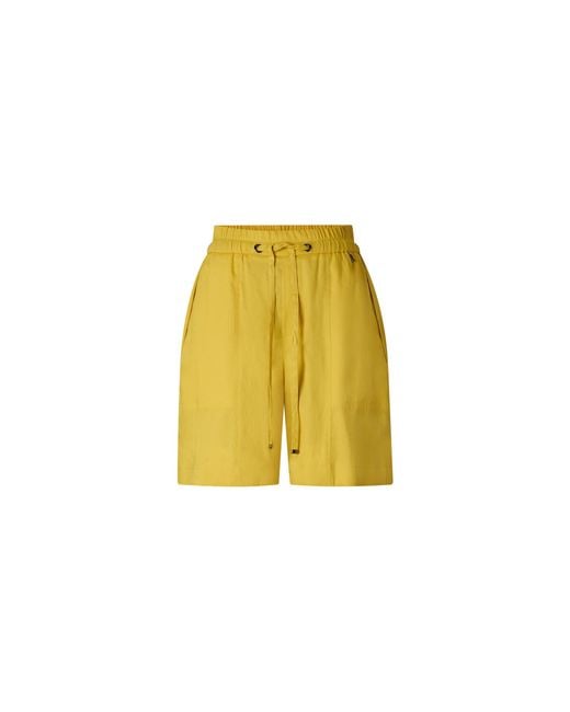 Bogner Yellow Linen Blend Shorts Carmel