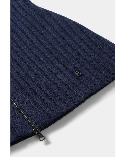 Bogner Blue Merida Virgin Wool Ribbed Collar
