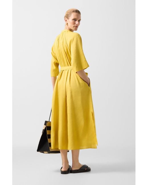 Bogner Yellow Linen Mix Dress Catelyn