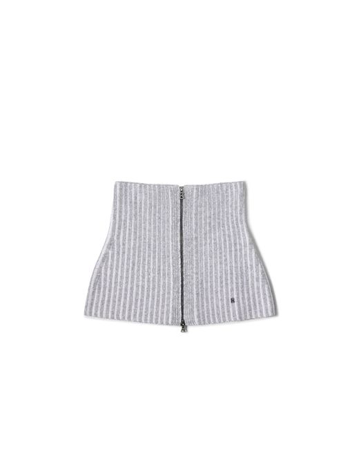 Bogner Gray Merida Virgin Wool Ribbed Collar