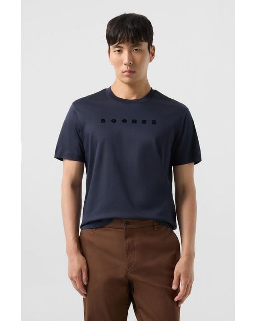 Bogner Blue Cotton T-shirt Lukas for men
