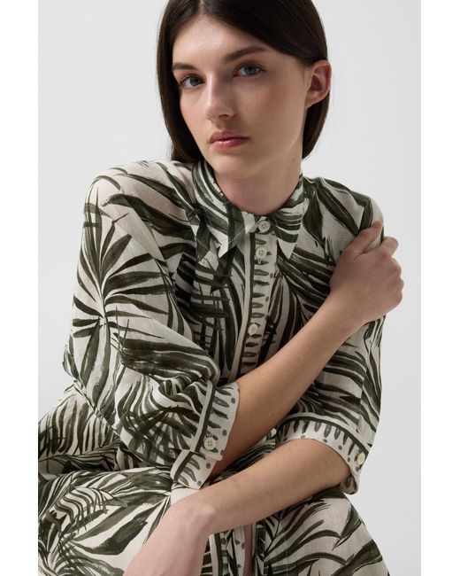 Bogner Green Linen Dress Catelyn