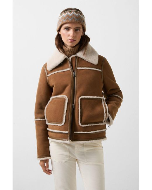 Bogner Brown Pelina Lambskin Quilted Jacket