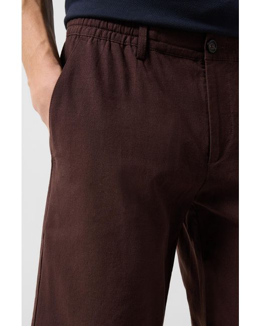 Bogner Brown Marc Linen Mix Shorts For for men