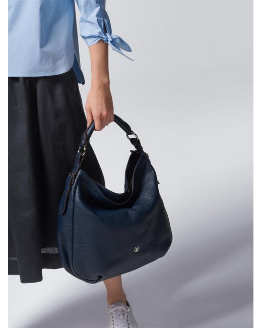 Bogner Leather Hobo Bag Fantasy Aisha in Navy (Blue) | Lyst Australia