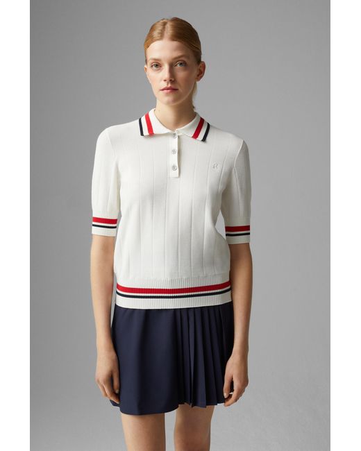 Bogner White Strick-Polo-Shirt Lennie