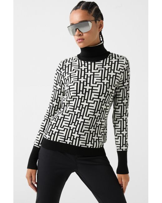 Bogner Fire + Ice Black Maira Turtleneck Pullover