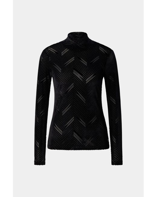 Bogner Black Cherie Velvet Long-Sleeved Top For
