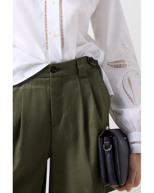Bogner Green Linen Mix Cargo Shorts Hanny For