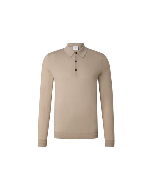 Bogner Natural Jake Knitted Polo Long-Sleeved Top For for men