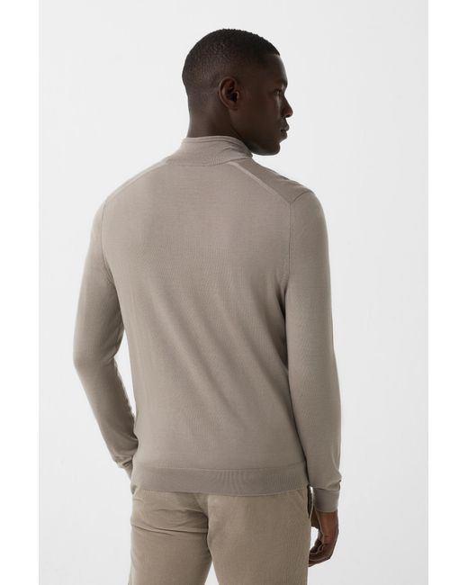 Bogner Gray Ouri Fine Knit Troyer for men