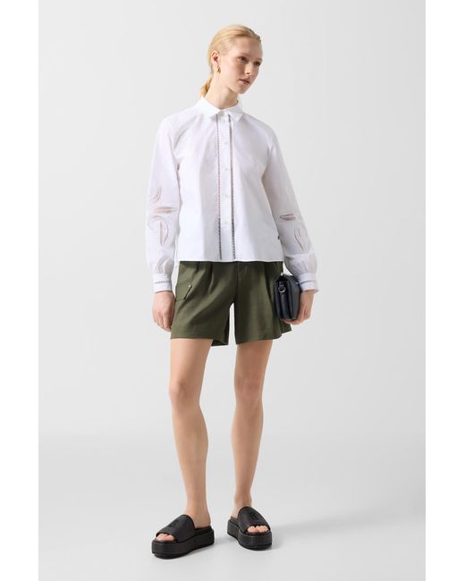 Bogner Green Linen Mix Cargo Shorts Hanny For