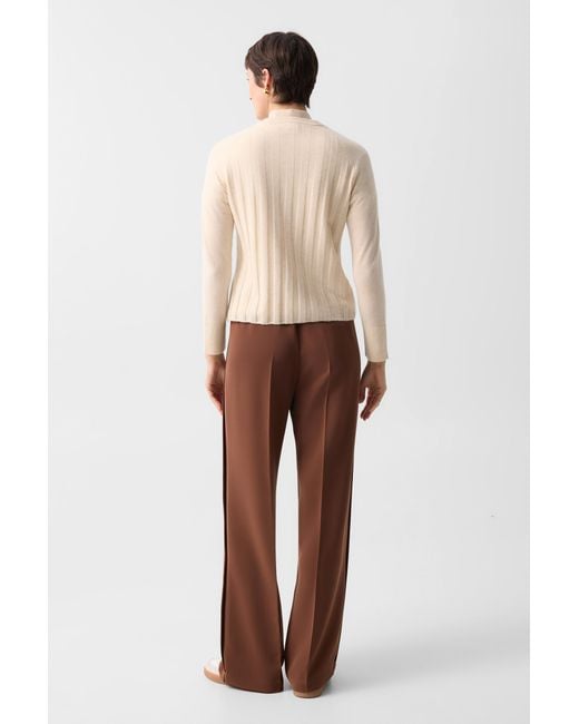 Bogner Natural Tanja Virgin Wool Cashmere Cardigan For