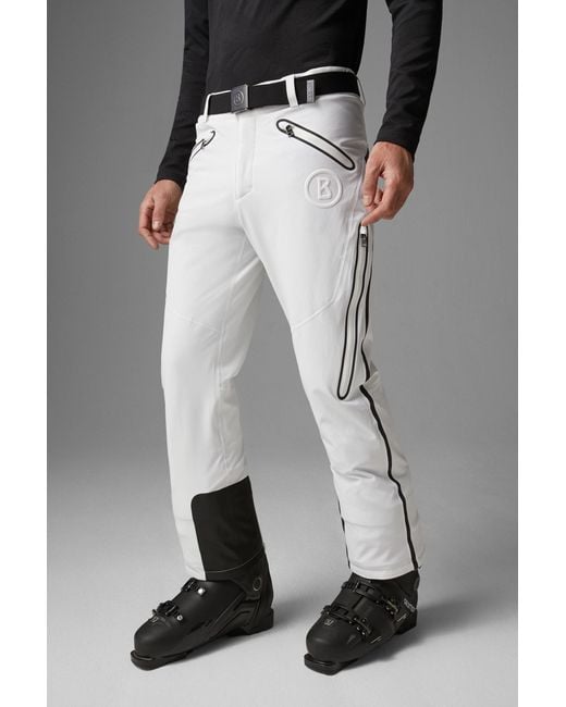Bogner White Tim Ski Trousers for men