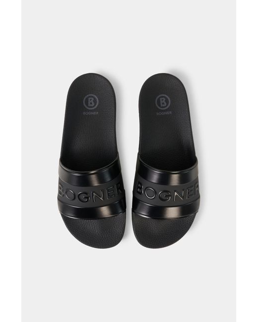 Bogner Black Slides Belize for men