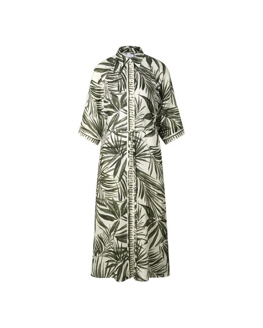 Bogner Green Linen Dress Catelyn