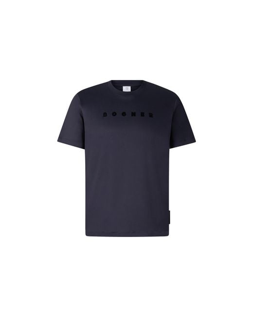 Bogner Blue Cotton T-shirt Lukas for men