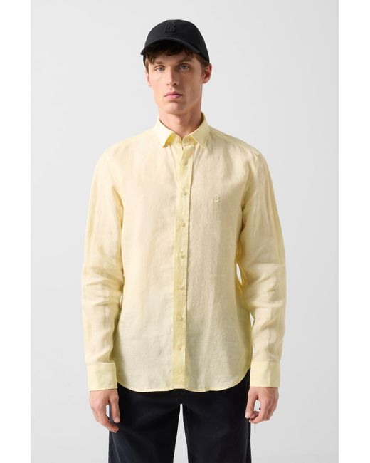 Bogner Yellow Timi Linen Shirt for men