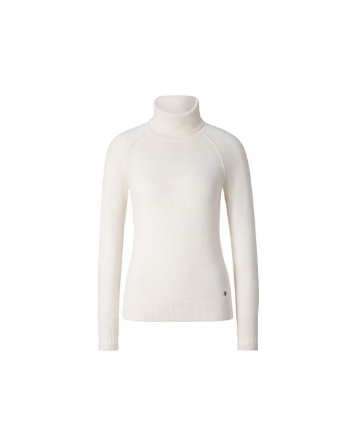 Bogner White Vaiana Pure New Wool Cashmere Sweater