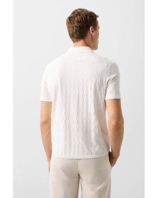 Bogner White Maxim Knitted Polo Shirt for men