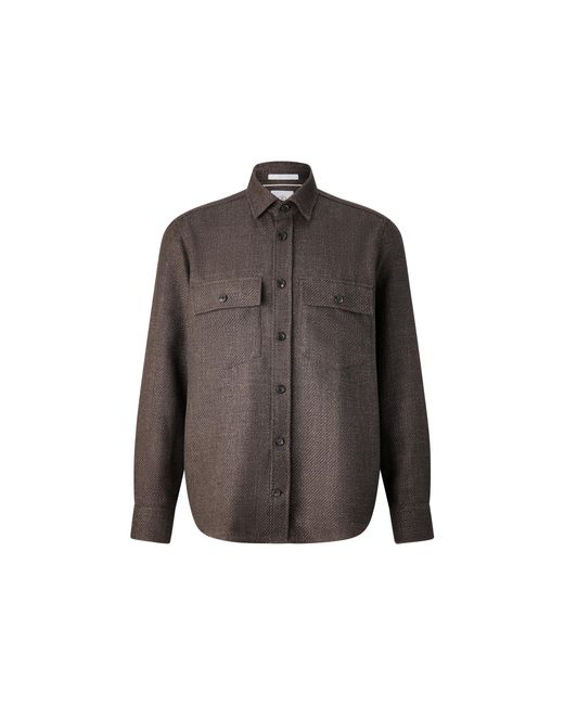 Bogner Gray Virgin Wool/linen Mix Shirt Heiko for men