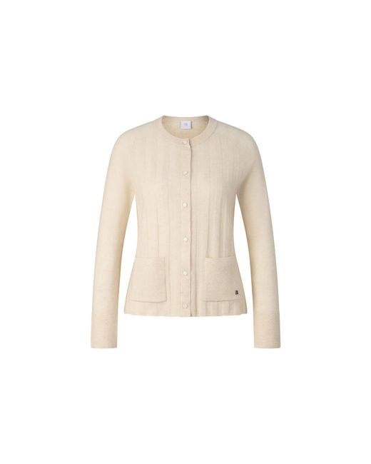 Bogner Natural Tanja Virgin Wool Cashmere Cardigan For