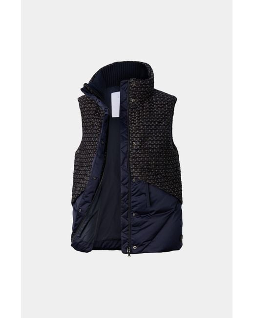 Bogner Blue Netty Tweed Down Vest For