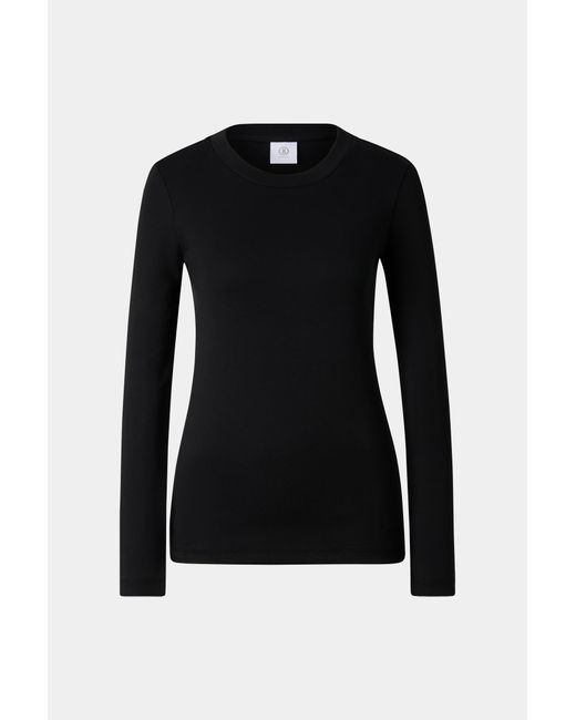 Bogner Black Nikini Cotton Long-Sleeved Top For
