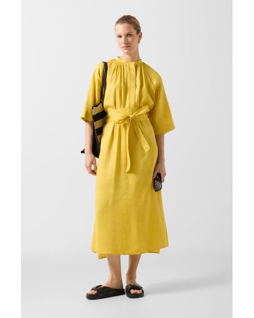 Bogner Yellow Linen Mix Dress Catelyn