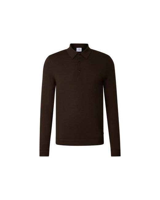 Bogner Black Knitted Polo Long-Sleeved Top Jake For for men