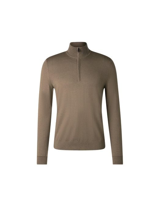 Bogner Brown Ouri Virgin Wool Troyer For for men