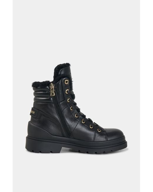 Bogner Black St. Moritz Lace-up Boots With Spikes