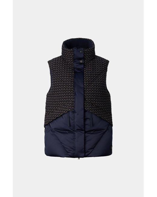 Bogner Blue Netty Tweed Down Vest For
