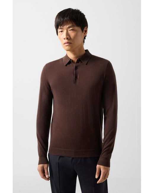 Bogner Black Knitted Polo Long-Sleeved Top Jake For for men