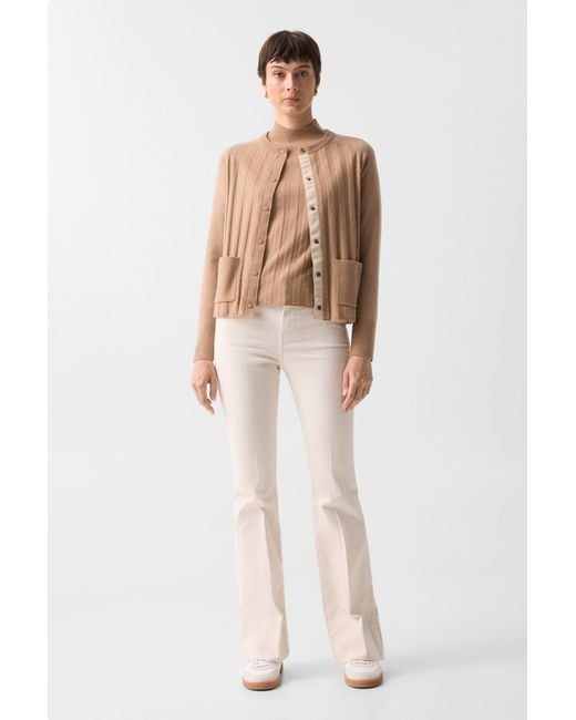 Bogner Natural Tanja Virgin Wool Cashmere Cardigan