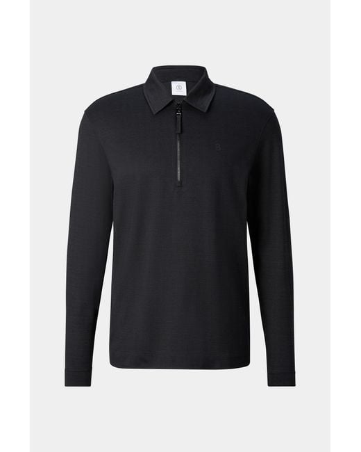 Bogner Black Bailey Polo Long-Sleeved Top For for men