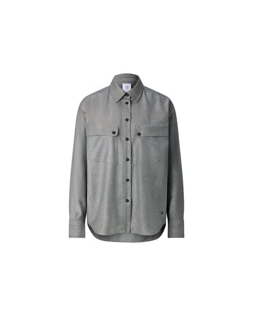 Bogner Gray Robyn Virgin Wool Shirt Blouse