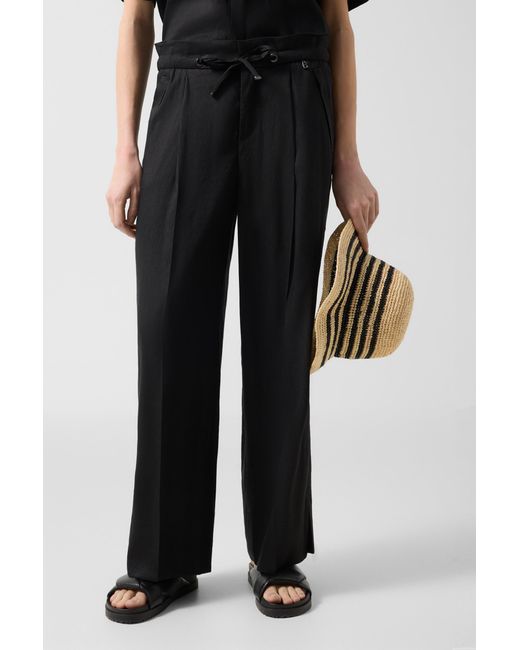 Bogner Black Candy Linen Blend Trousers