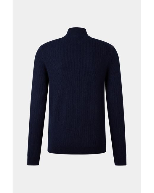 Bogner Blue Pure New Wool Cashmere Troyer Derek for men