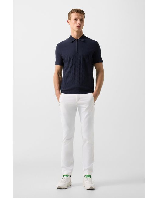 Bogner Blue Maxim Knitted Polo Shirt for men