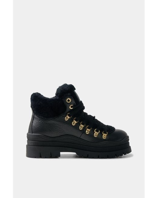 Bogner Black Lace-up Boots, Arosa