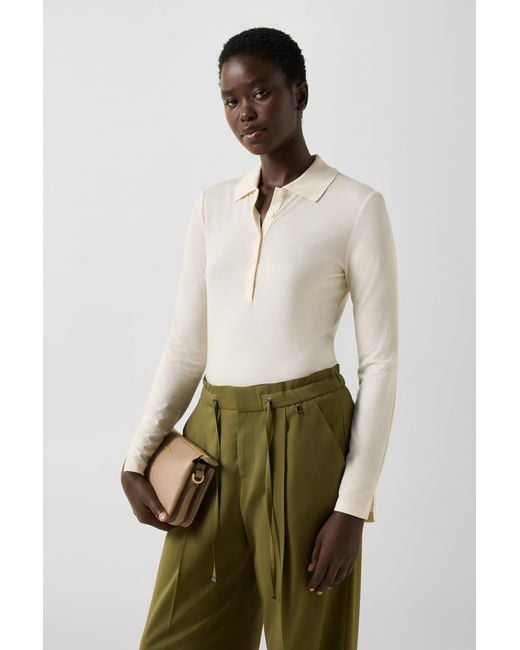 Bogner Natural Whoopy Polo Long-sleeve Top