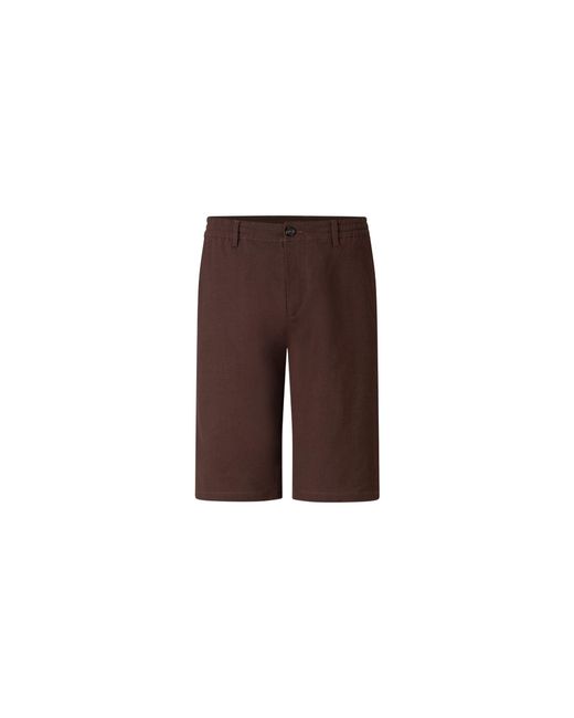 Bogner Brown Marc Linen Mix Shorts For for men