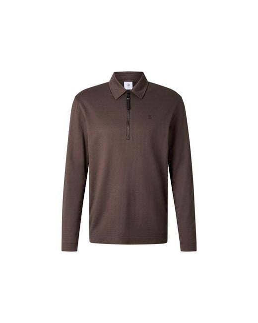 Bogner Brown Bailey Polo Long-sleeved Top for men