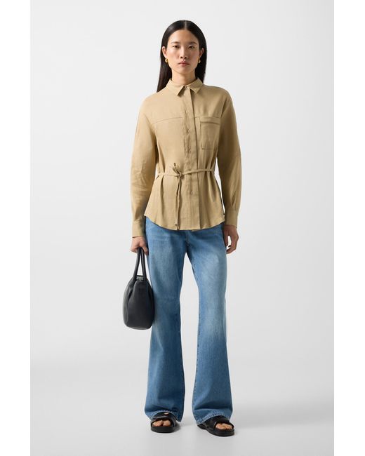 Bogner Natural Catrina Linen Blend Blouse