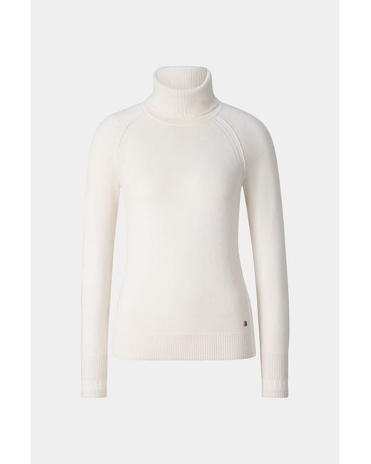 Bogner White Vaiana Pure New Wool Cashmere Sweater